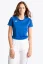 WOMEN TRAINING TEE SHORT SLEEVES S REC ROYAL BLUE - Velikost: XXS